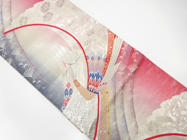 JAPANESE FUKURO OBI / WOVEN FLOWER ARABESQUE